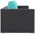 thumbnail image 3 of Modway Convene Outdoor Patio Sofa in Espresso Turquoise, 3 of 5
