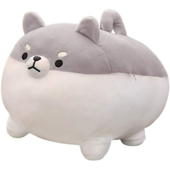 Plush Toy Gifts for Boys Girls (Gray, 11.8")-Stuffed Animal Shiba Inu Plush Toy Anime Corgi Kawaii Plush Dog Soft Pillow