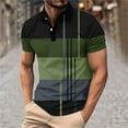 thumbnail image 2 of snilers Men's Golf Shirt Collared Button Down Shirt Short Sleeve Color Block Stripes Work Casual Pullover Summer Athletic Tops, 2 of 4