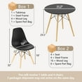 thumbnail image 3 of Costway Ensemble de Table à Manger Moderne 5 Pcs pour 4 Ensemble de Table de Salle à Manger Ronde avec Pied en Bois Massif Noir, 3 of 10