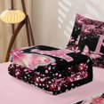 thumbnail image 6 of Manfei Cute Initial K Zipper Twin Comforter Sets with Fitted Sheet and 2 Pillowcases,Sweet Butterfly Zipper Bedding Set,Pink,Pink Reversible4pcs, 6 of 8