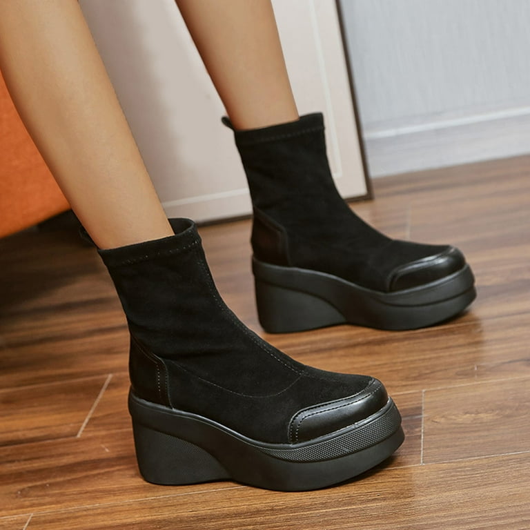 Ladies wedge boots size 6 sale