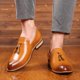 thumbnail image 3 of Zapatos de boda para hombre, de cuero, con punta puntiaguda, de cuero, para negocios, informales, de vestir, suaves, de cuero (25,5 cm), 3 of 3