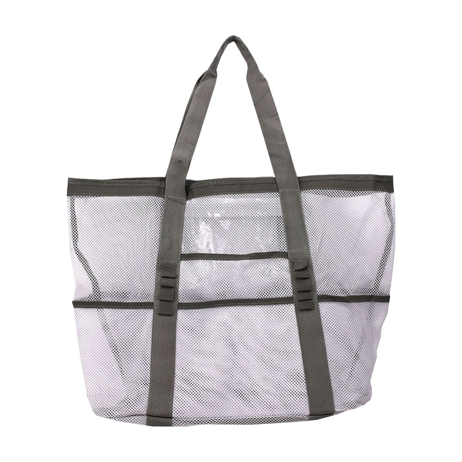 Mesh Tote Beach Bag Large Capacity Pool Toy Storage Organizer Bathroom Toiletries Travel Bag Breathable Carryall