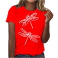 thumbnail image 1 of T-Shirts Graphiques pour Femmes, T-Shirt à Manches Courtes Imprimé avec Col Rond, Tissu Extensible Doux pour un Confort Quotidien et un Port Décontracté, 1 of 2