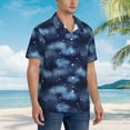 thumbnail image 5 of Xecao Starry Sky print Hawaiian shirt - a stylish short-sleeve button-down for men, perfect for casual beach and tropical outings., 5 of 9