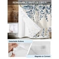 thumbnail image 5 of No Hook Shower Curtain with Snap-in Liner, Navy Blue Eucalyptus Waterproof Fabric Bathroom Curtains, Farmhouse Weeping Leaves Linen Bath Curtains & Mesh Top Window 72"x78" Long, 5 of 9