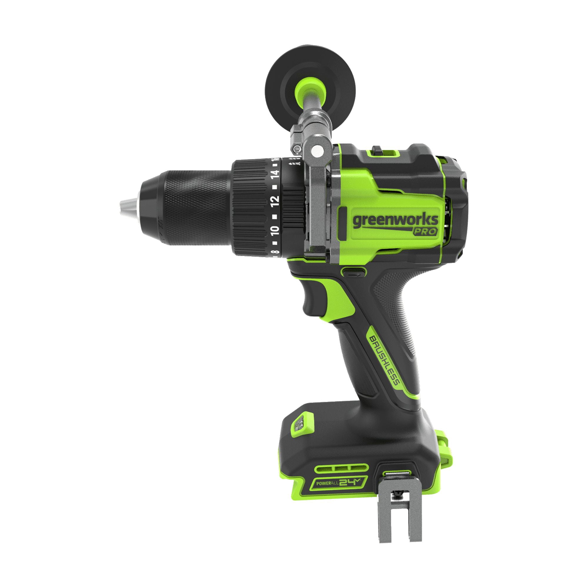 Greenworks Pro 24V 850 in-lb 1/2" Hammer Drill, with 2.0 Ah Battery and Charger, PowerAll, HD595A1