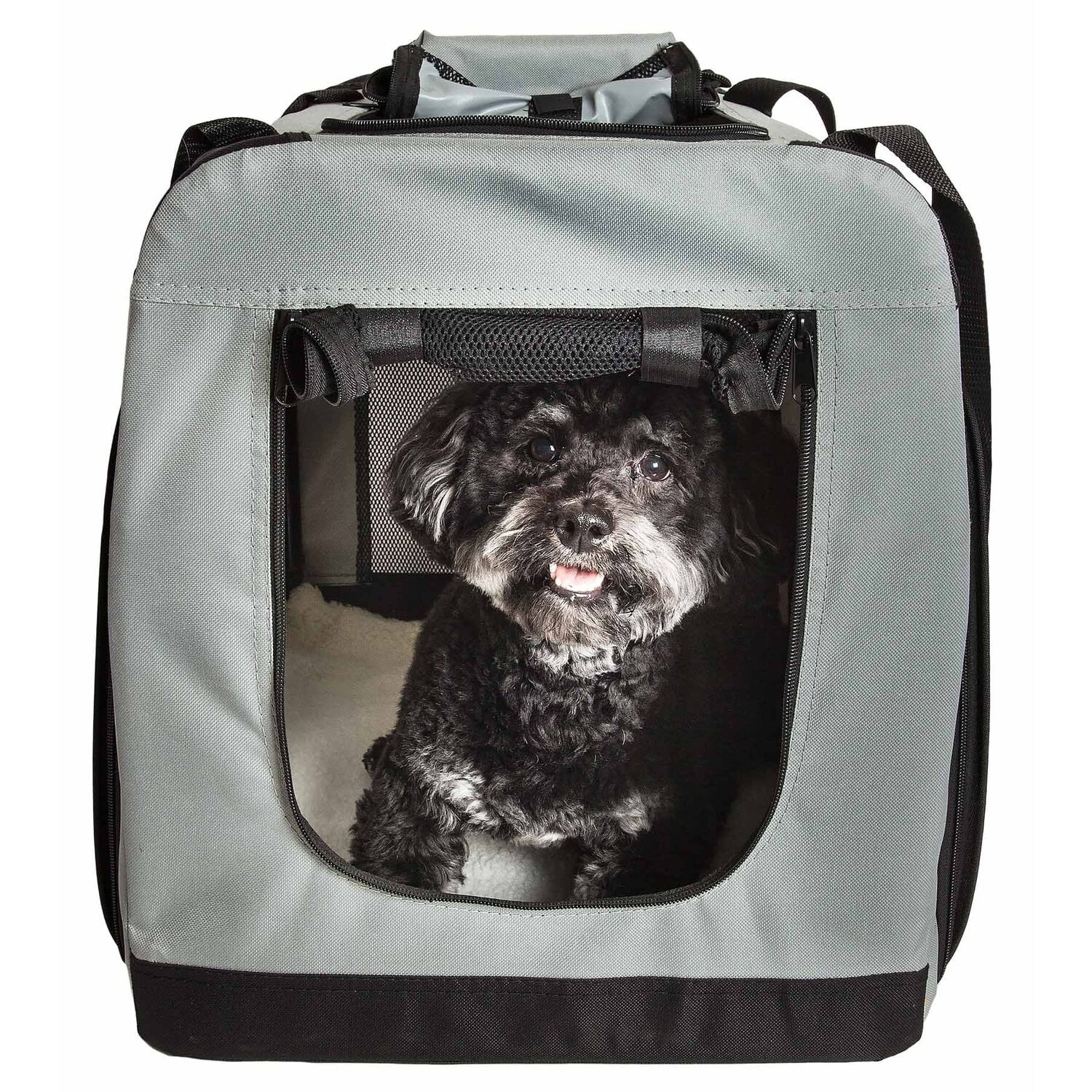 Pet Life ® 'Hounda Accordion' Metal Framed Soft-Folding Collapsible Dual-Sided Expandable Pet Dog Crate