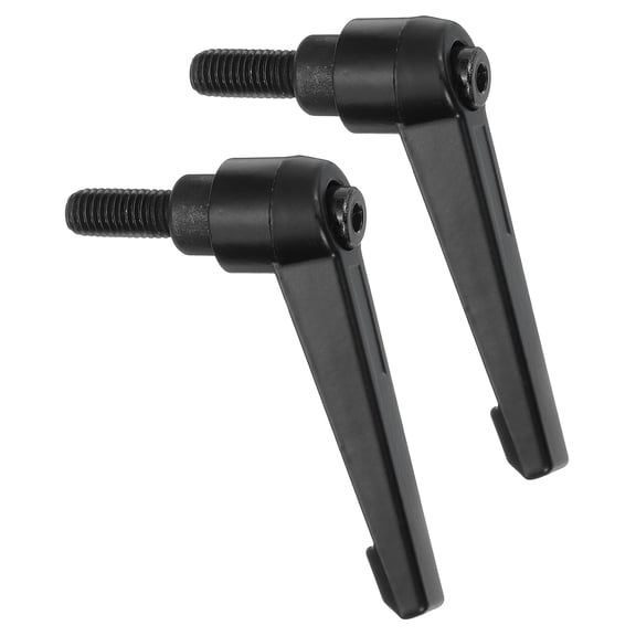 Uxcell 2Pack Clamping Lever Handles, M8 x 16mm Adjustable Knobs Handle Male Thread for Lathe Machinery, Black