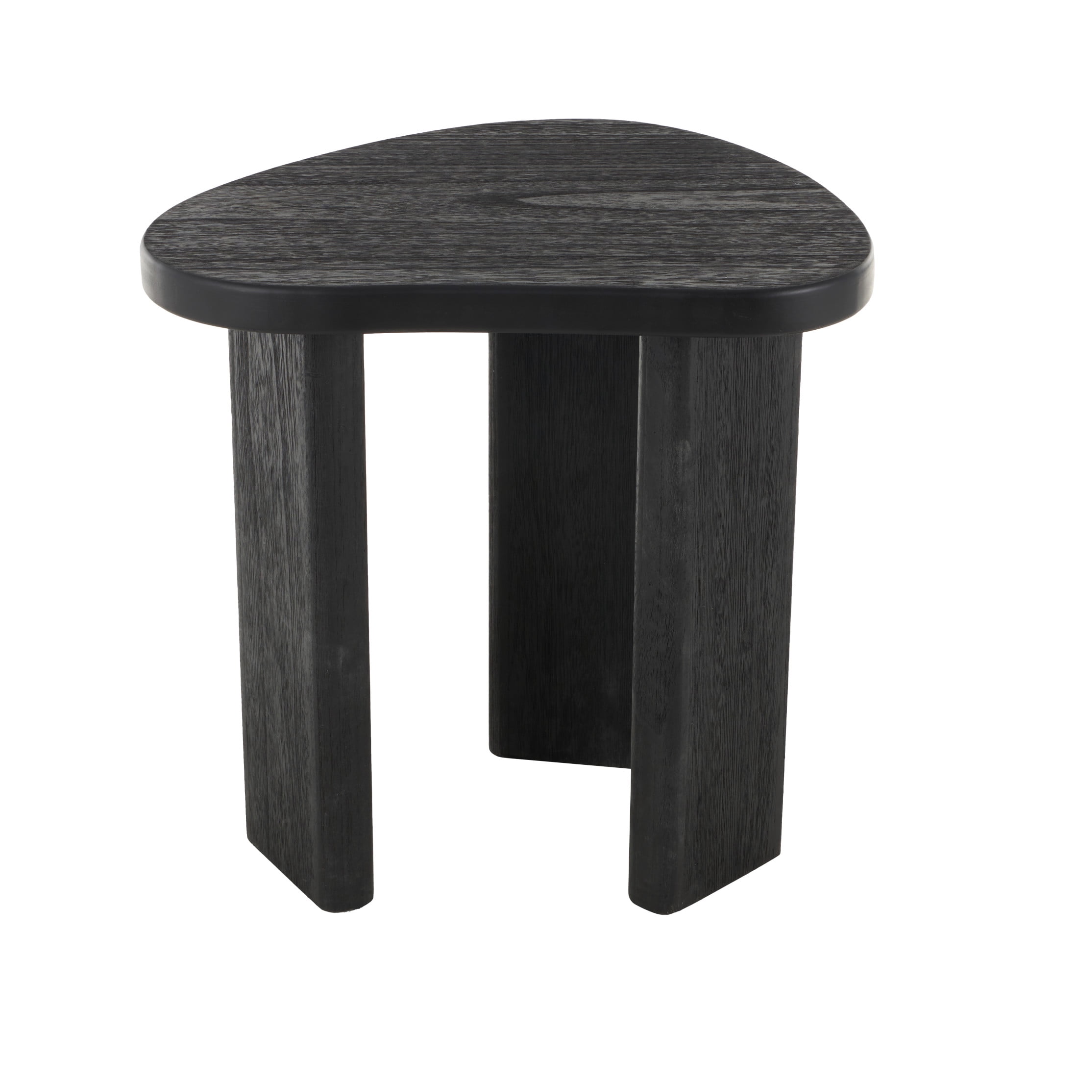 DecMode 20" x 20" Black Wood Handmade Heart Inspired Accent Table, 1-Piece
