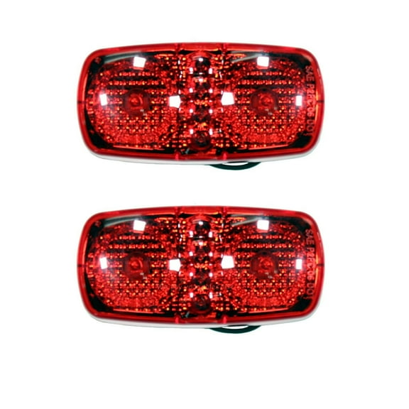 2 Red 4" LED Duo Clearance Fender Side Marker with Reflex Truck Trailer Lights EHD