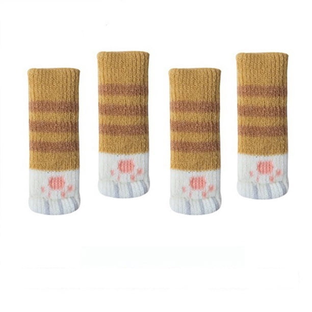 Fiudx Funda Antideslizante para Silla de Mesa, Diseño de Garra de Gato, Reducción de Ruido, Protección para El Suelo, Bonita y Práctica, Multiusos, Juego de 4, Tamaño 11 X 3 Cm