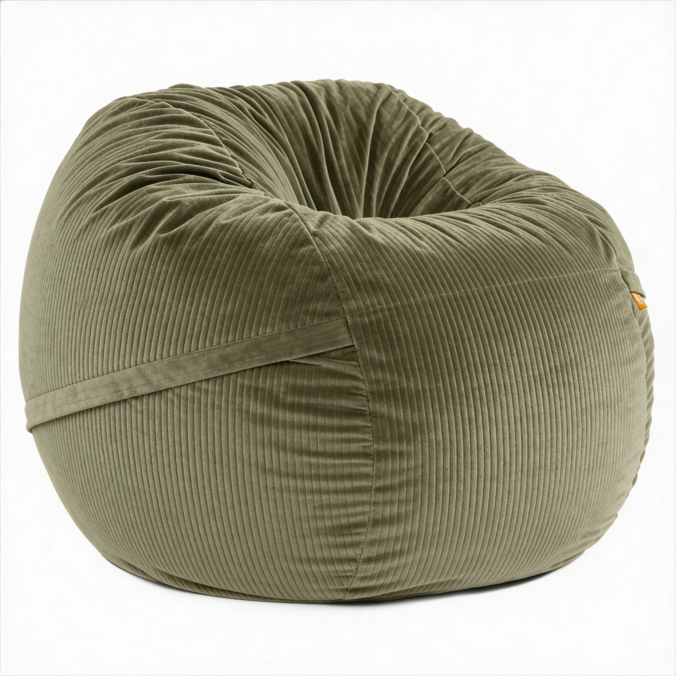Luna 5 Foot X-Large Bean Bag Chair – Oversized Foam Lounger for Adults & Kids, Plush Corded Faux Fur, Green