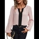 thumbnail image 2 of Blusas Elegantes e Informales para Mujer, con Cuello en V y Bloques de Color, para el Trabajo, de Larga, Ropa de Moda para Otoño Rosa M, 2 of 9