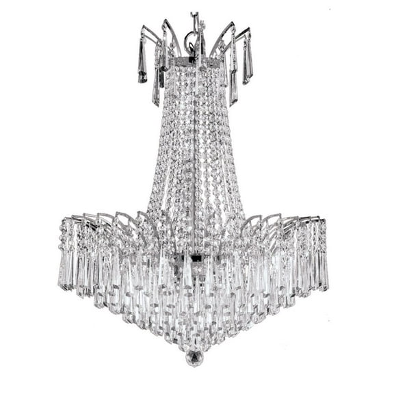 Artistry Lighting Victoria Drop Collection 24"x24" Chrome 11-Light Hanging Crystal Chandelier