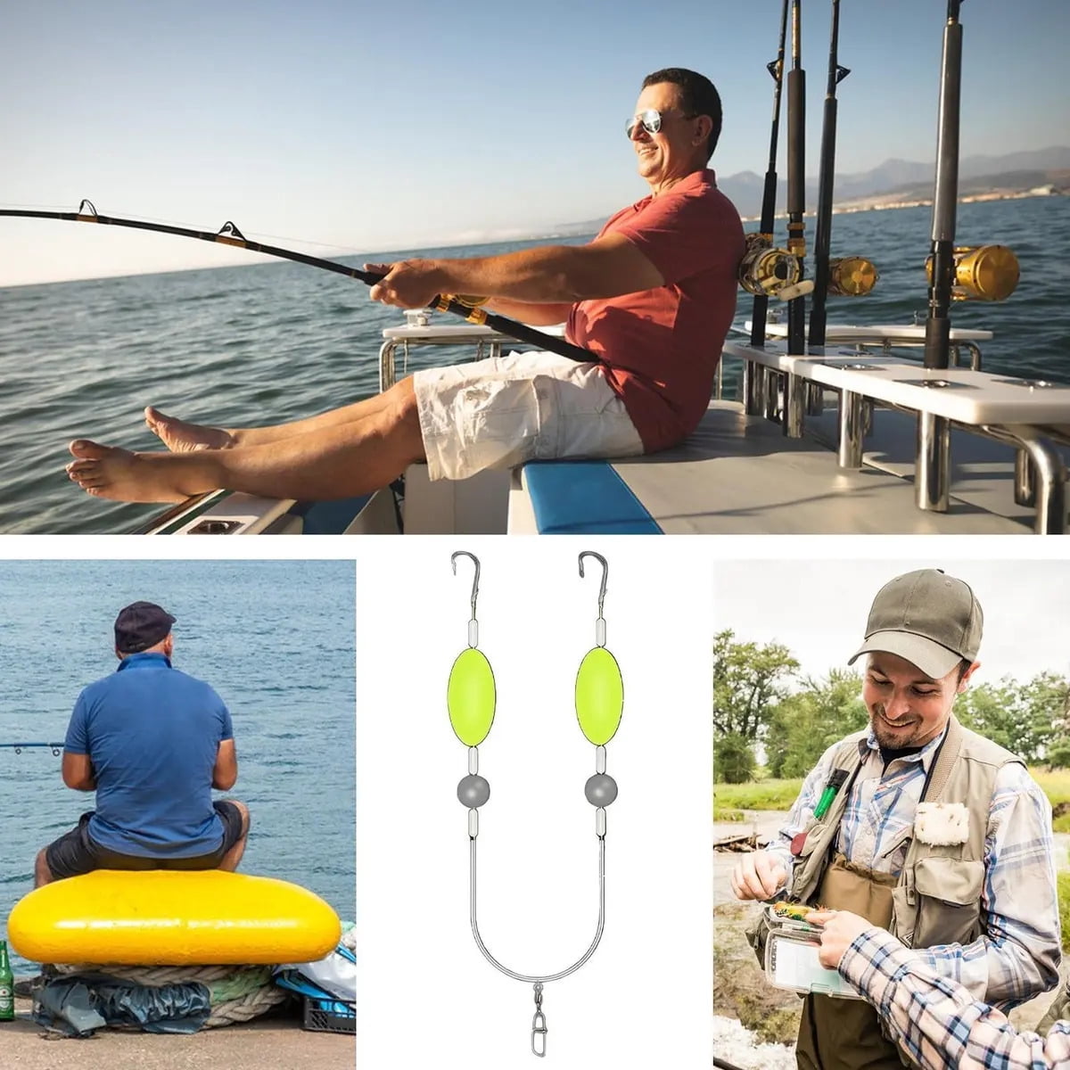 Fish fishing tackle saltwater double hook