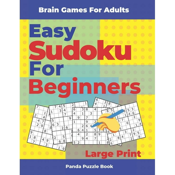 brain games for adults easy sudoku for beginners logic games adults large print paperback walmart com walmart com