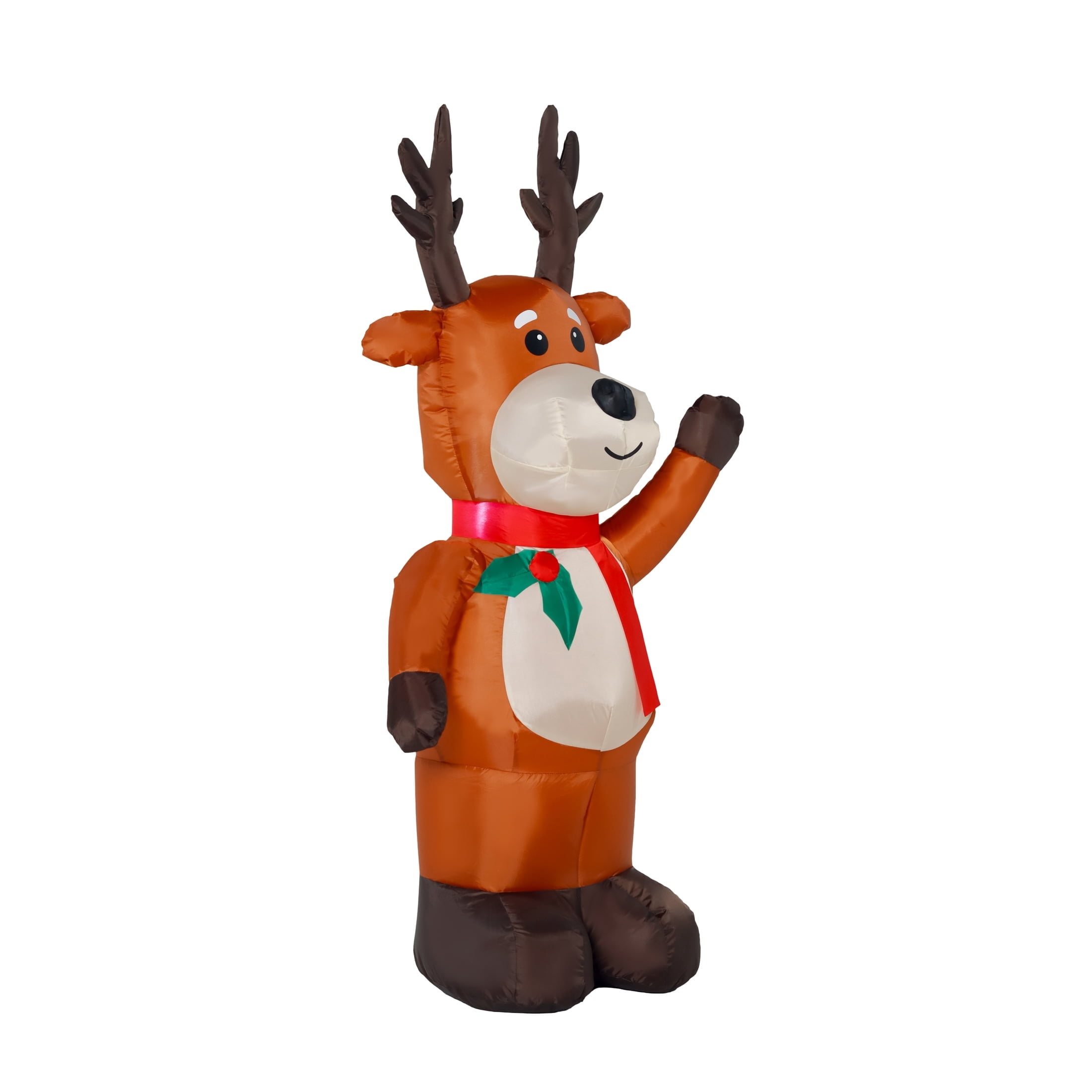 Multicolor Waving Reindeer Christmas Airblown Yard Inflatable, 4', by Holiday Time