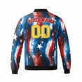 thumbnail image 3 of Custom American Flag Eagle Bomber Jacket – Personalized Name & Number – USA Patriotic Men's Zip-Up Coat, 3 of 9