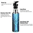 thumbnail image 3 of Yayeee 33oz Insulated Water Bottle Double Wall Stainless Steel with Flip Straw Lid, Blue Tree, 3 of 7