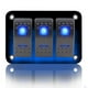 thumbnail image 2 of Panel de aluminio Yotijar interruptor de 3 entradas 5 pines retroiluminación LED azul, 2 of 9