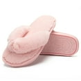 thumbnail image 4 of DODOING Women's Memory Foam Flip Flop House Indoor Slippers with Cozy Short Plush Lining, Spa Thong Sandals Slippers, 4 of 7