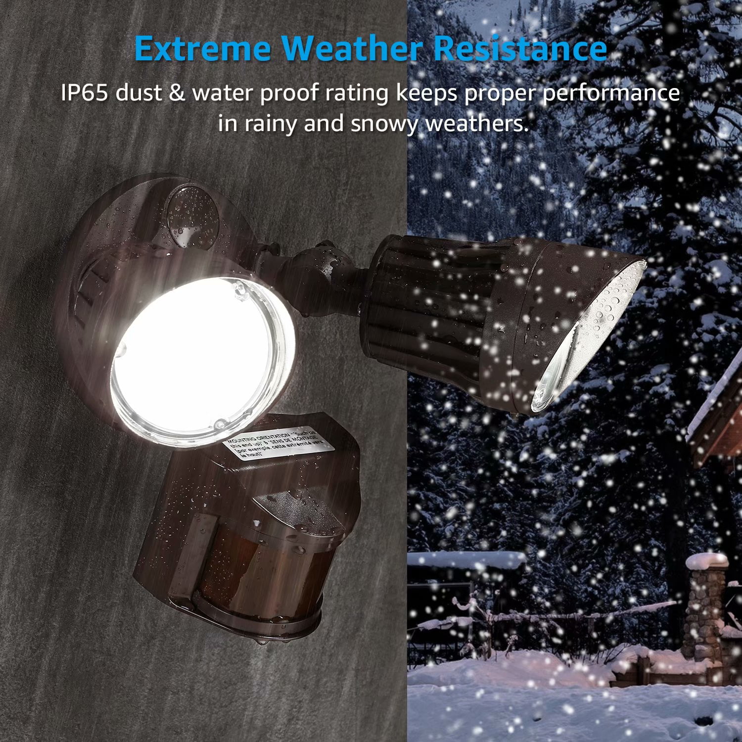 Leonlite 20w Dual Head Motion Activated Led Outdoor Security Light For Patio Yard Photocell Included 3 Lighting Modes 5000k Daylight Bronze