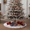 thumbnail image 5 of Daiia Cow Drawing Merry Christmas Tree Skirt , Xmas Large Lace-up Tree Skirt, Santa Snowflakes Rustic Home Decorations New Year Party Farmhouse Decor-48", 5 of 7