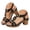 Black, variant on Women's Chunky Block Heel Sandals Summer Open Toe T Strap Platform with Adjustable Strap Metal Decor Non Slip Wedge Heels(Orange,Size 6.5)