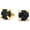 Black Round, variant on 18K Gold Plated Stud Earrings For Women, Handmade 925 Sterling Silver Stud Earrings, Small Druzy Lightweight Hypoallergenic Crystal Earrings