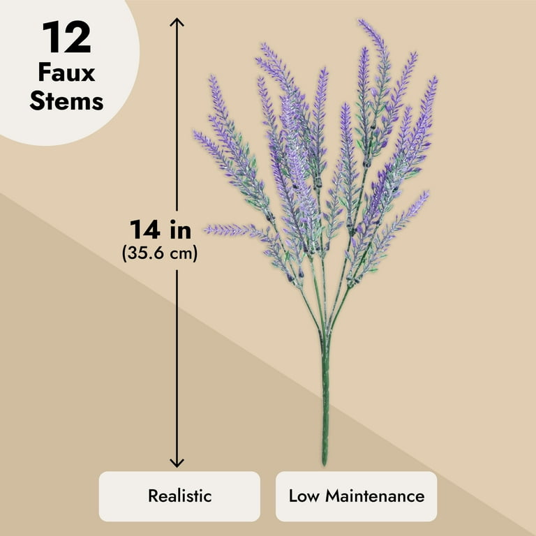 12 Bundles Artificial Lavender Flowers for Bouquets, Fake Wild