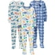 thumbnail image 1 of Pijama de algodón con patas ajustadas, paquete de 3 unidades, para bebés de 6 a 9 meses, 1 of 2