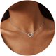 thumbnail image 1 of Collares de corazón para mujer, collares de plata de ley 925 para mujeres y niñas, bonitos collares de plata con colgante de corazón abierto con circonita cúbica, 1 of 5