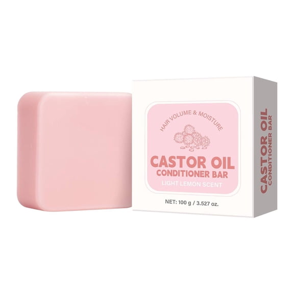 HHBEAUTY Castor Oil Conditioner Bar - Nourishing & Soothing Natural Deep Conditioner for All Hair Types - Hair Moisturizing, Cleansing Solid Soap Bar - Zero Waste, No Animal Trials