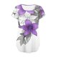 thumbnail image 4 of Camisas de Manga Corta para las Mujeres Casual V-Cuello Imprimir Top, Moda Poliéster/Spandex Blusa de Verano para Diario, 4 of 6