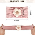 thumbnail image 2 of 3 Pcs Baby Flower Headbands Baby Girls Nylon Headband Soft Hairbands Hair Accessories for Newborn Infant Toddler Kids (Beige Pink Khaki), 2 of 6