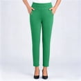thumbnail image 2 of Oksale Slim Straight Leg Pants for Women with Pockets Petite Pull On Casual Summer Pants Plus Size Stretchy High Waisted Lightweight Pants Green 4XL, 2 of 7