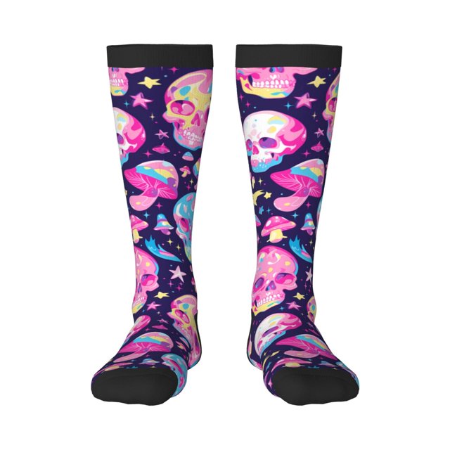 Balery Skull mushroom colorful cute Calcetines novedosos Calcetines deportivos Calcetines hasta la rodilla Calcetines de algodón Calcetines originales y geniales