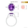 thumbnail image 5 of ANGARA Natural Oval 4.3 ct Amethyst Ring with Ornate Halo in 14K White Gold for Women (Size-12x10mm) | February Birthstone, Birthday, Anniversary, Jewelry Gift for Women | Natural Amethyst Ring, 5 of 9