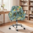 thumbnail image 2 of Xoenoiee Robin Lemon Flower Pattern Swivel Accent Chair Covers Accent Dining Chair Cover Stretch Mid Century Accent Office Desk Chair Sliopcover Swivel Arm Chair Protector for Home Living Room, 2 of 7