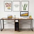 thumbnail image 4 of Gymax 2 Personne Ordinateur Bureau Double Poste de Travail Bureau W / Stockage Rustique Brun, 4 of 10