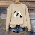 thumbnail image 5 of Turilly Cute Women's Halloween Graphic Pullover Sweatshirt Long Sleeve Crewneck Ghost with Cats Design for Festive Fall Outings, 5 of 6