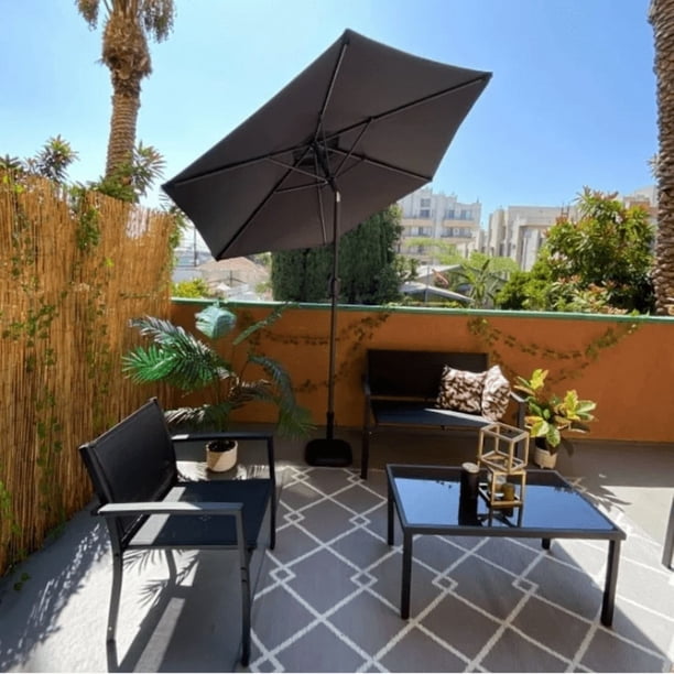 9ft rectangular patio umbrella replacement canopy 8-Rib lasting sun safety OGETFUUR 8 Rib Replacement Canopy,