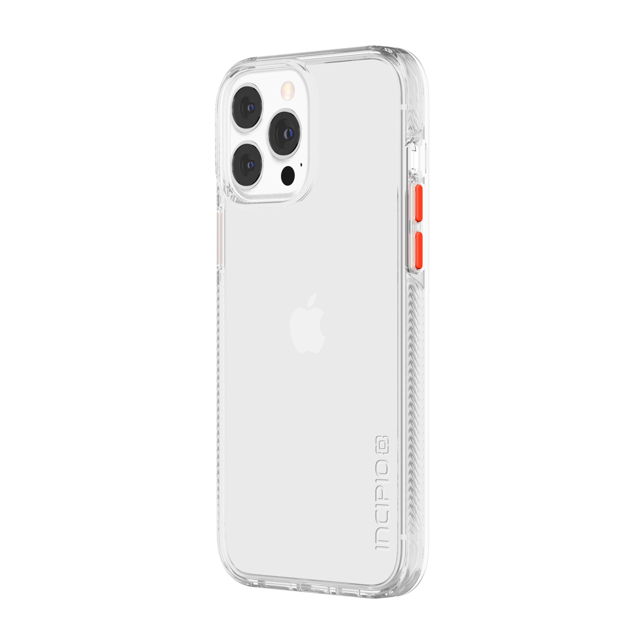 Incipio DualPro Fusion for iPhone 13 Pro Max - Clear/Clear with Dark Denim & Coral Pink Buttons