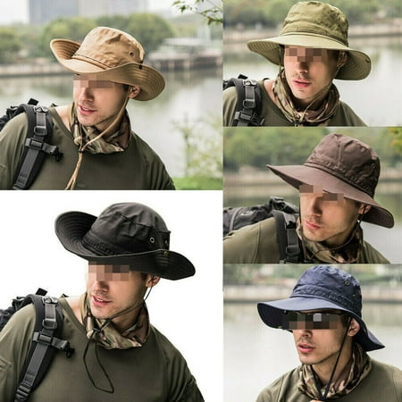 Bucket Hat Boonie Hunting Fishing Outdoor Cap Wide Brim Military Men Sun Hats
