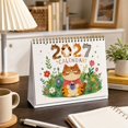 thumbnail image 5 of 2027 Desk Calendar, 8.27 x 5.51 In Large Spiral Bound Monthly Planner with Orange Cat Coffee Art for Home Office Decor, 5 of 8