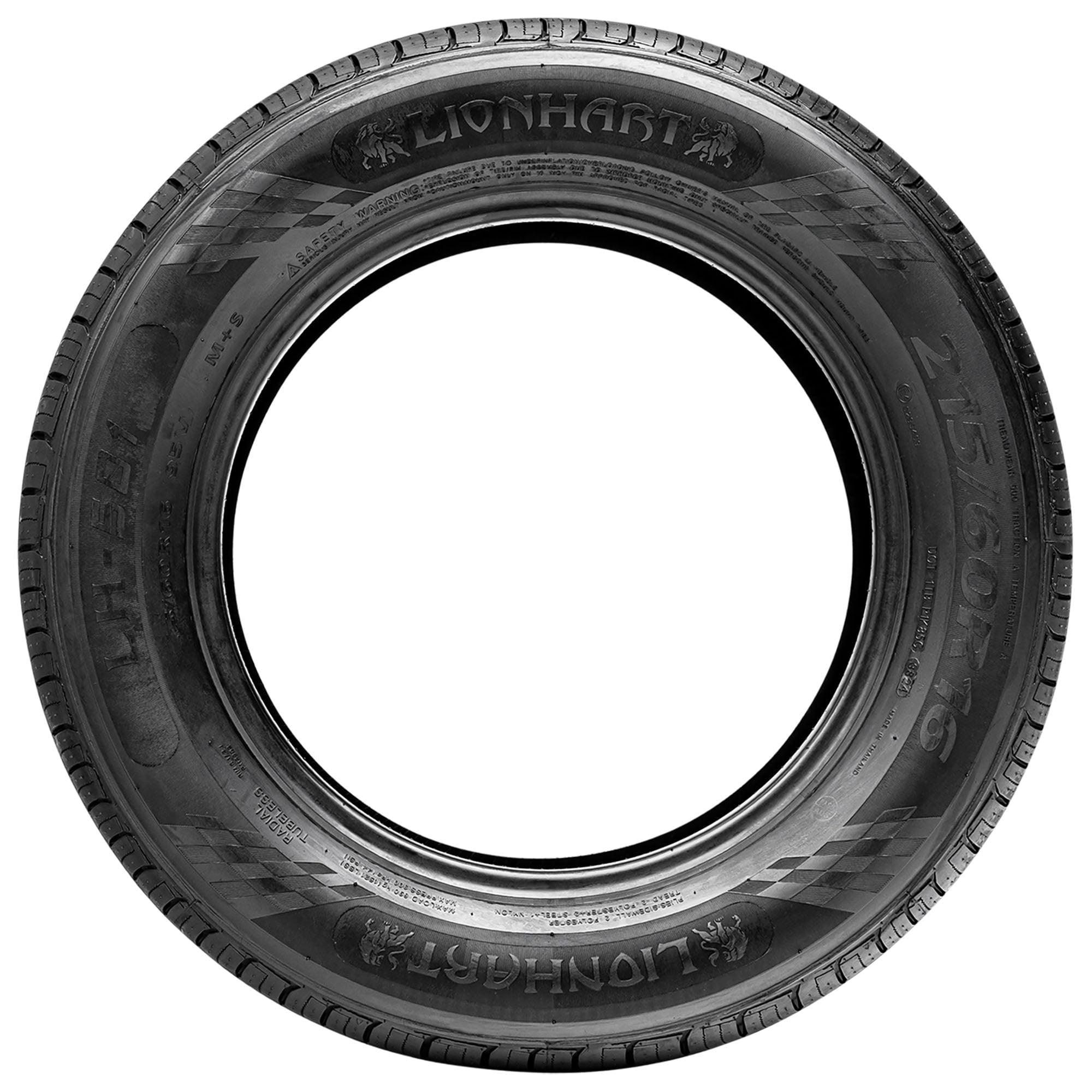 225/55R16 Lionhart LH-501 99W XL Black Wall Tire