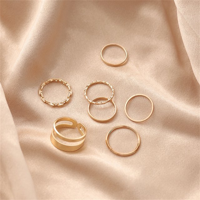 FORYULIK 7Piece Set Ring Female Wild Joint Index Finger Ring Novel Ring