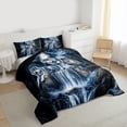 thumbnail image 3 of Castle Fairy Wolves Wildlife Queen Comforter Set,Moutain Woodland Bedding Comforter Set, 3 of 8